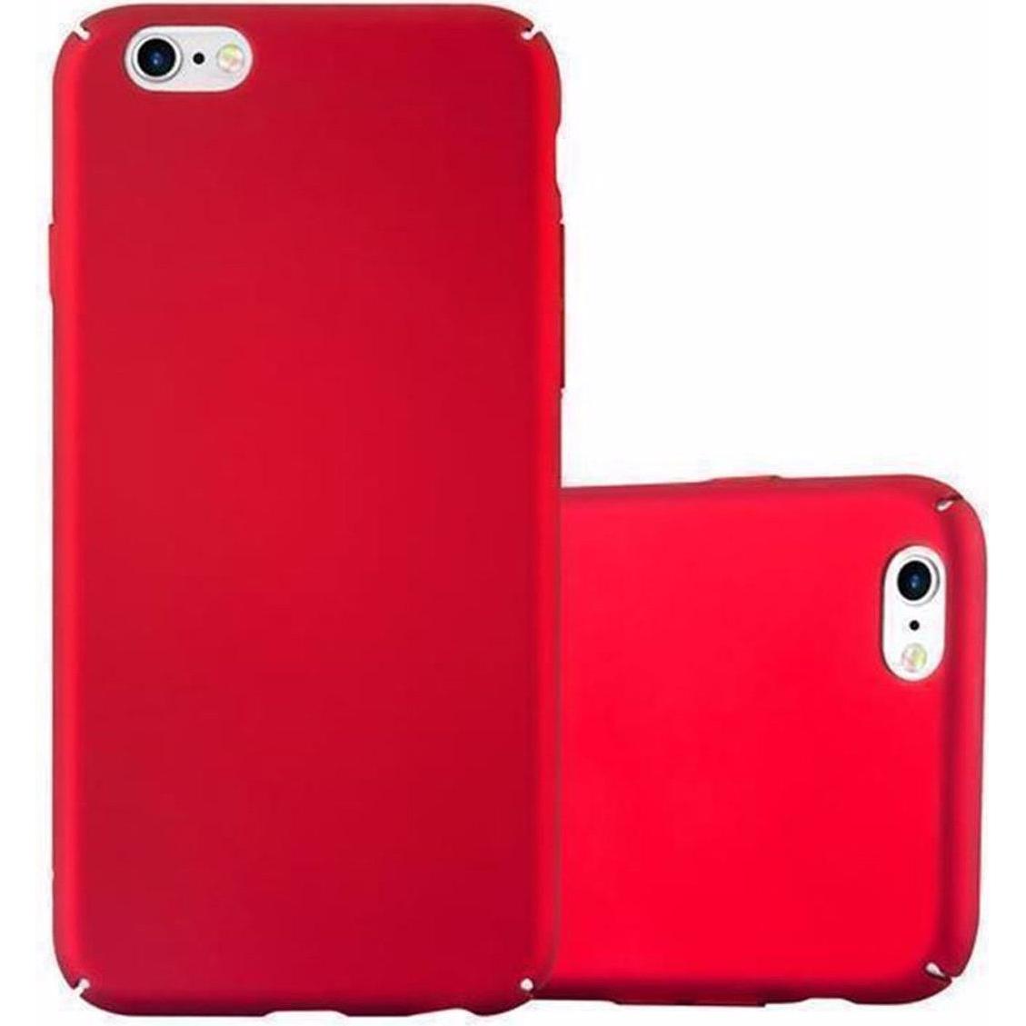 Cadorabo Hard Cover Matt Metall Cover (Apple iPhone 6), Smartphone Hülle, Rot
