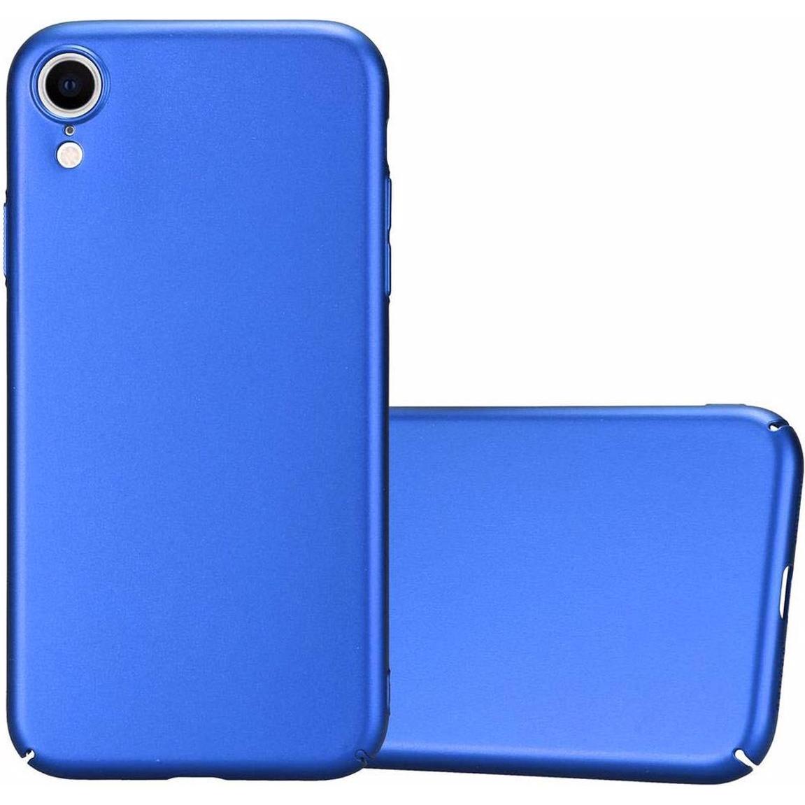 Cadorabo Hard Cover Matt Metall Cover (Apple iPhone XR), Smartphone Hülle, Blau