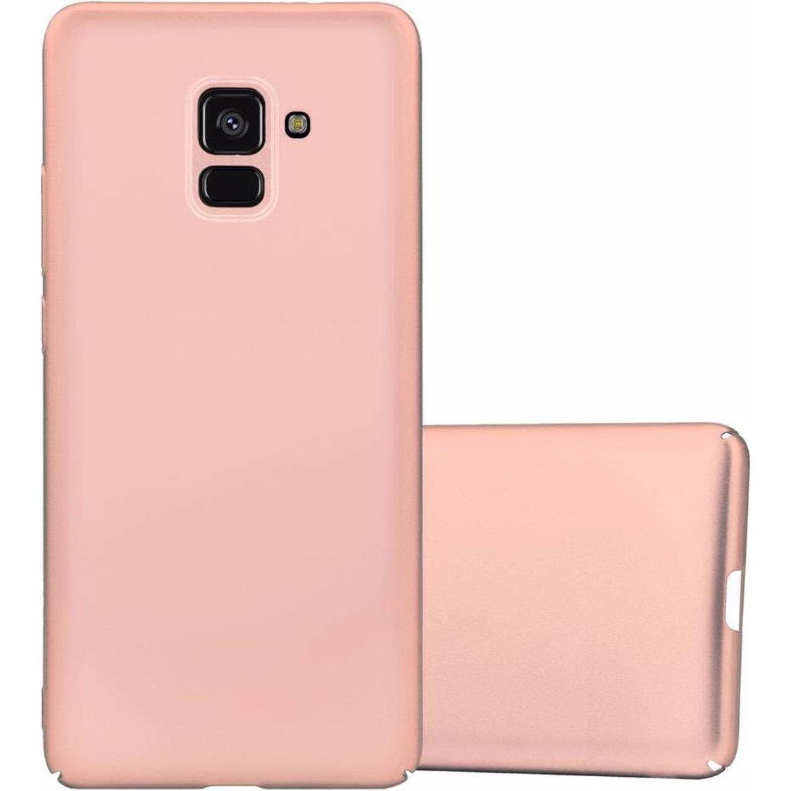 Cadorabo Hard Cover Matt Metall Cover (Samsung Galaxy A8 (2018)), Smartphone Hülle, Rosa