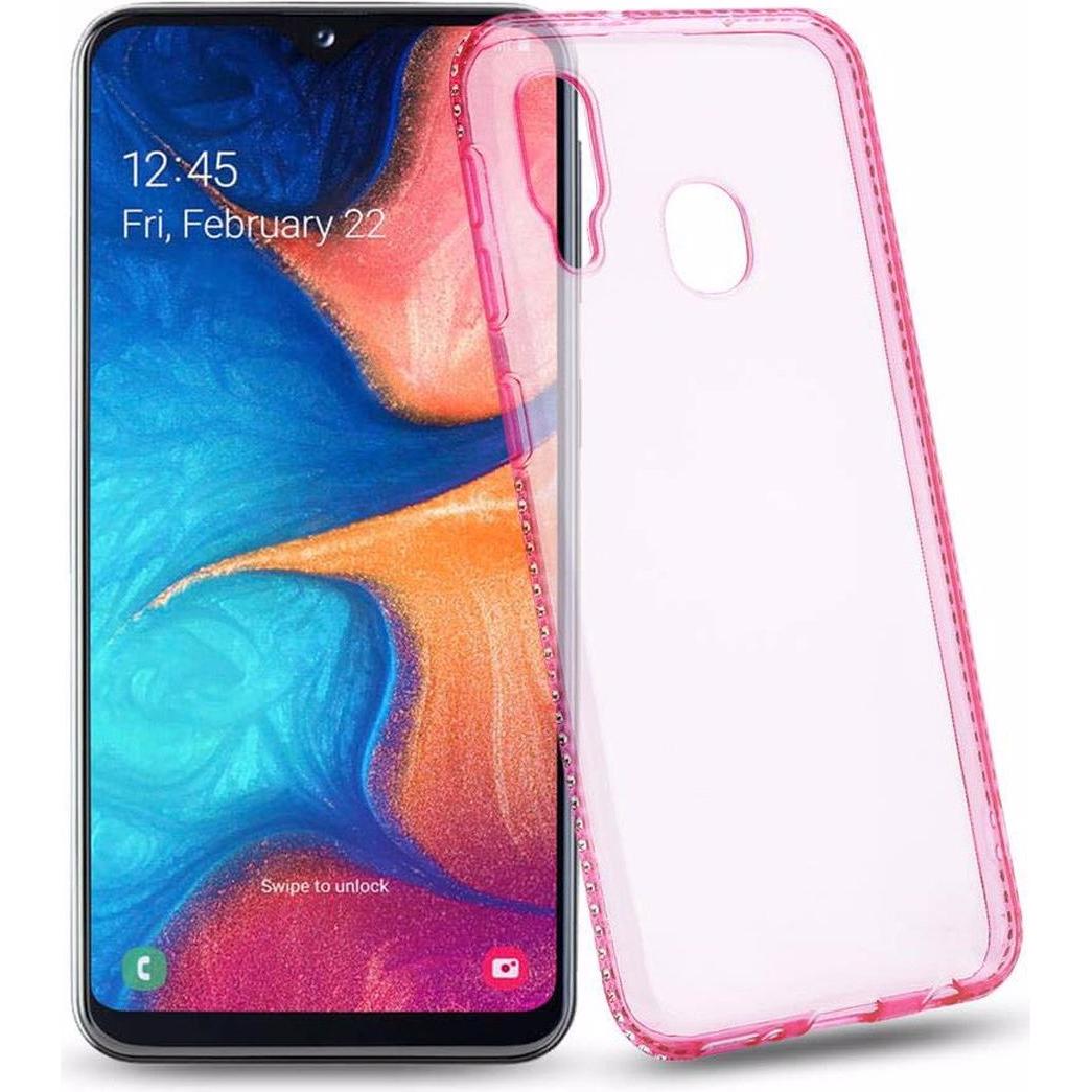 Cadorabo TPU Ultra Slim Strass Cover (Samsung Galaxy A20e, Samsung Galaxy A10e), Smartphone Hülle, Rosa