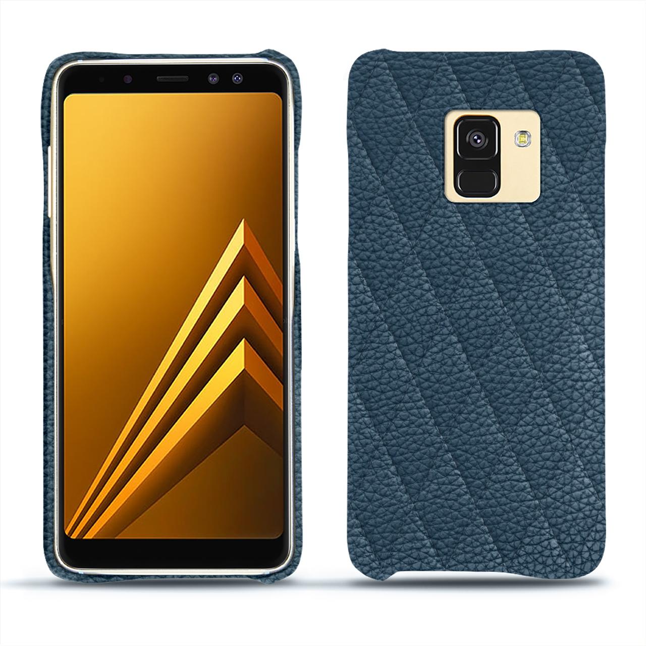 Noreve Lederschutzhülle (Samsung Galaxy A8+), Smartphone Hülle, Blau