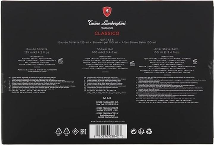 Image du produit Tonino Lamborghini Set Classico Edt 125Ml +b 100Ml + 100Ml (Baume après-rasage, 100 ml)