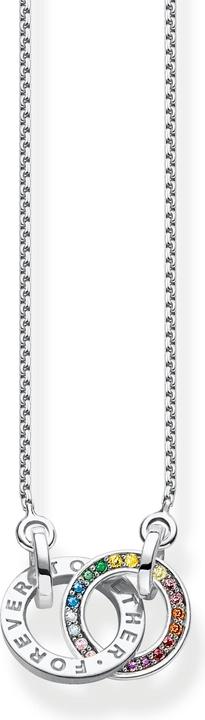 Immagine prodotto Thomas Sabo Collana con due anelli con pietre colorate in argento annerito (Argento 925, 50 - 55 cm)