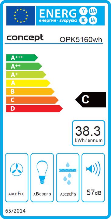 Etichetta energetica Concept OPK5160WH (Cappuccio)