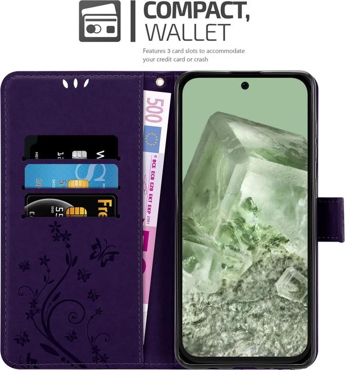 Actual product image Cadorabo Case for Google Pixel 8A Flower Book (Google Pixel 8a)