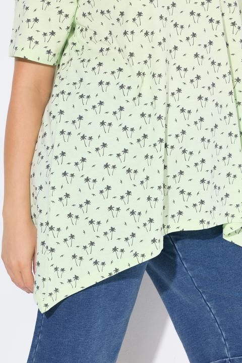 Produktbild Ulla Popken T-Shirt, Palmen, A-Linie, V-Ausschnitt, Halbarm (58)