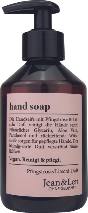 Jean & Len Savon pour les mains Pivoine et Litchi (Savon liquide, 250 ml)