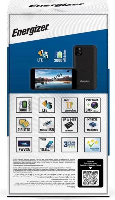 Actual product image Energizer Ultimate U505S Smartphone - Smartphone 1 GB RAM 16 GB 5 Inch 4G Dual Sim EU (Black) (16 GB, Black, 5", Dual SIM, 5 Mpx, 4G)