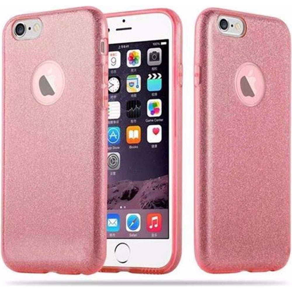 Cadorabo TPU Glitzer (3-teilig) Cover (Apple iPhone 6), Smartphone Hülle, Rosa