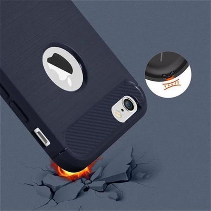 Produktbild Cadorabo TPU Ultra Slim carbon edelstahl Kombi Cover (Apple iPhone 6 Plus, Apple iPhone 6s Plus)