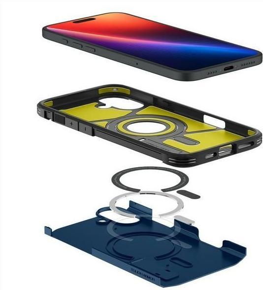 Actual product image Spigen Tough Armor MAG iPhone 16 MagSafe navy blue ACS08217 (Apple iPhone 16)