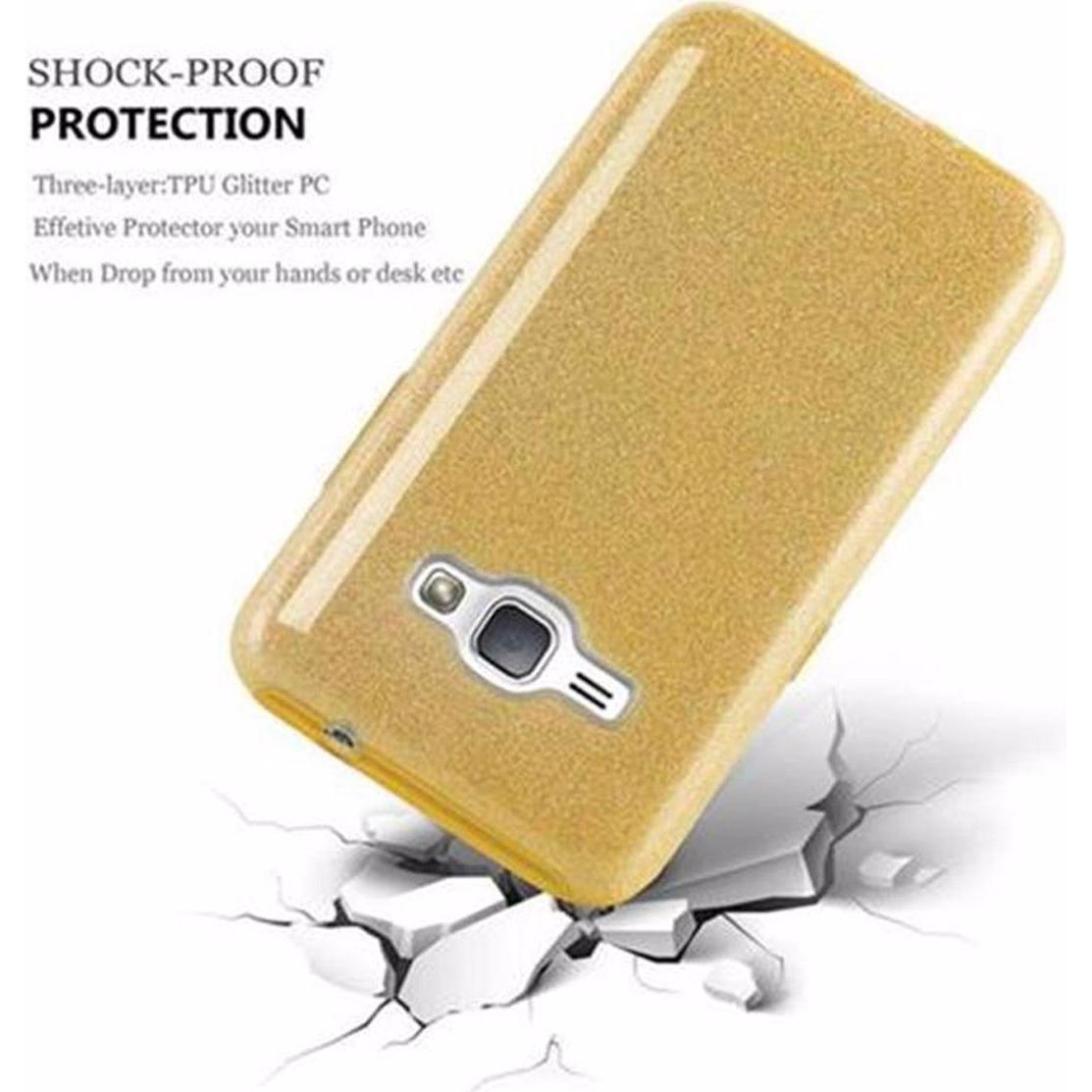 Thumbnail - Cadorabo TPU Glitzer (3-teilig) Cover (Samsung Galaxy J1 (2016)), Smartphone Hülle, Gold