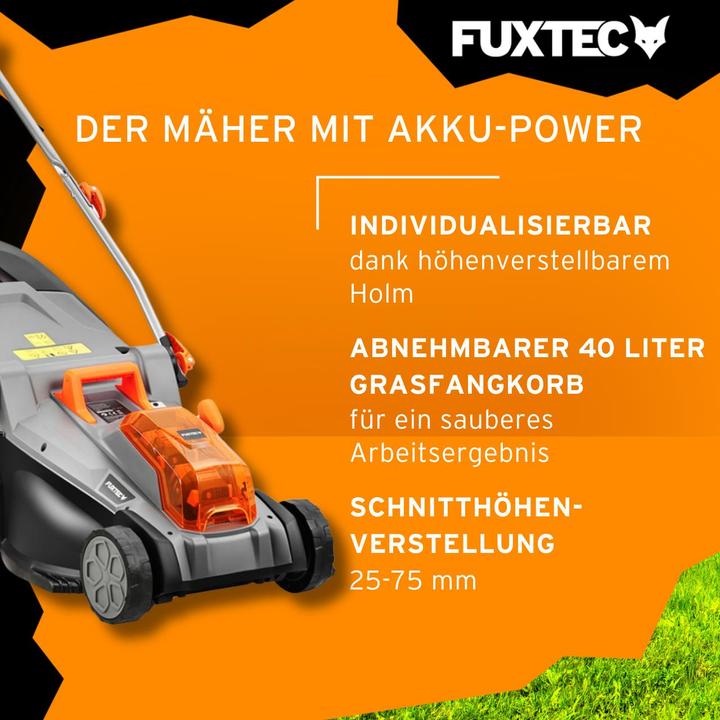 Actual product image Fuxtec 40V Akku Rasenmäher FX-E2RM37SET (Rechargeable battery operated)