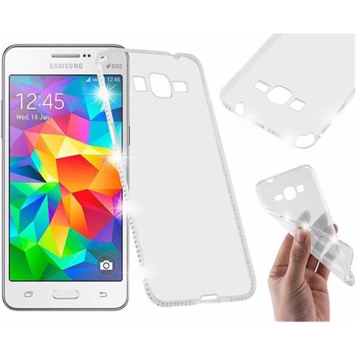 Thumbnail - Cadorabo TPU Ultra Slim Strass Cover (Samsung Galaxy Grand Prime), Smartphone Hülle, Weiss