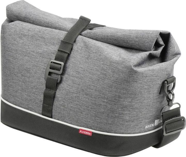 KlickFix Klick-fix Rackpack City Tasche grau mit Rollverschluss, inkl. RT Adapter 25x25x21cm, bis max 6kg, 8l (8 l, Gepäckträgertasche)