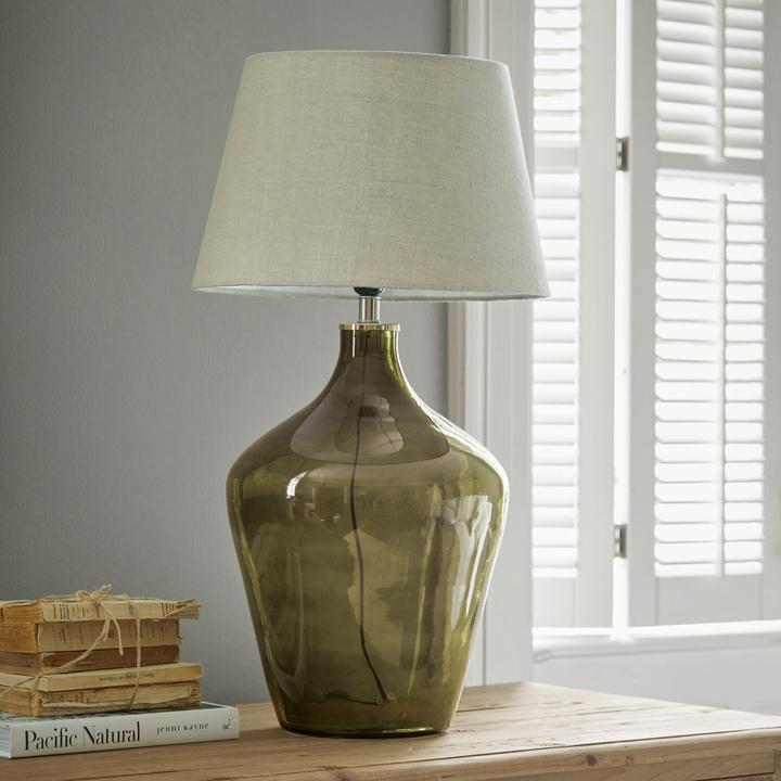 Image du produit Loberon Lampe de table Morazan vert/lin (E27)