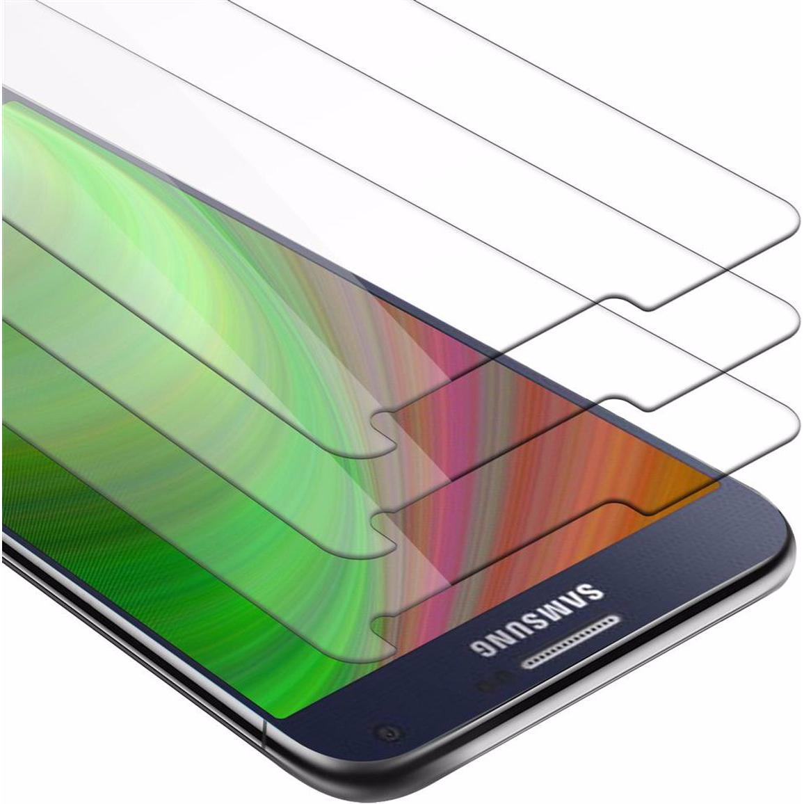 Cadorabo Displayschutzglas (3 Stück, Samsung Galaxy A7), Smartphone Schutzfolie, Transparent