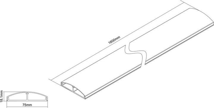 Immagine prodotto Multibrackets Canalina per cavi 75x1600, alluminio, bianco (Tubazione, 160 cm)
