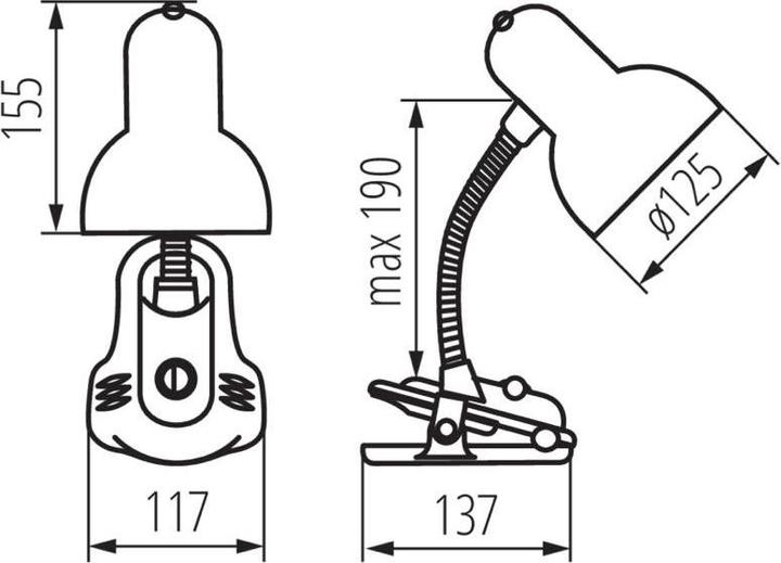 Image du produit Kanlux Suzi lampe de table noire (07151) (E27)