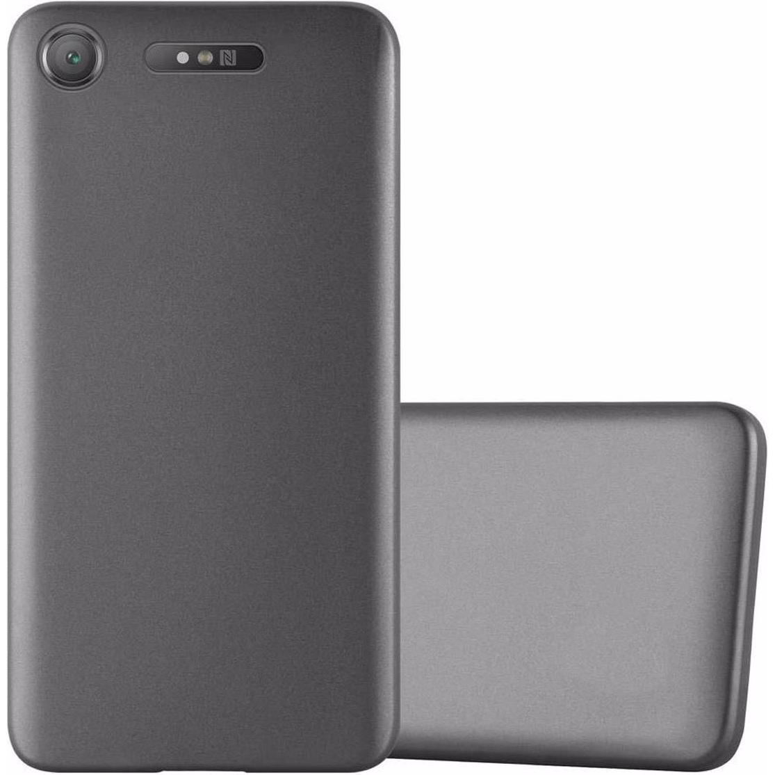Cadorabo TPU Matt Metallic Cover (Sony Xperia XZ1), Smartphone Hülle, Grau