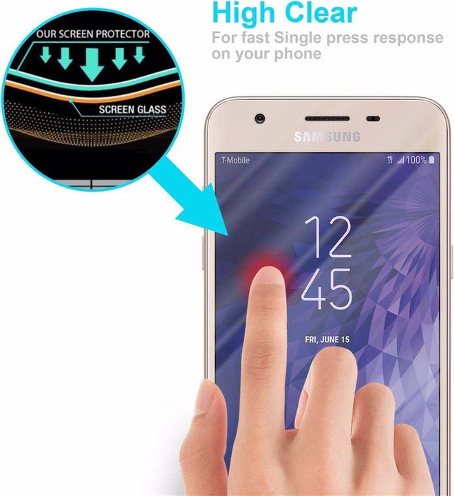 Actual product image Cadorabo Display protection glass (1 Piece, Samsung Galaxy J3 (2018))