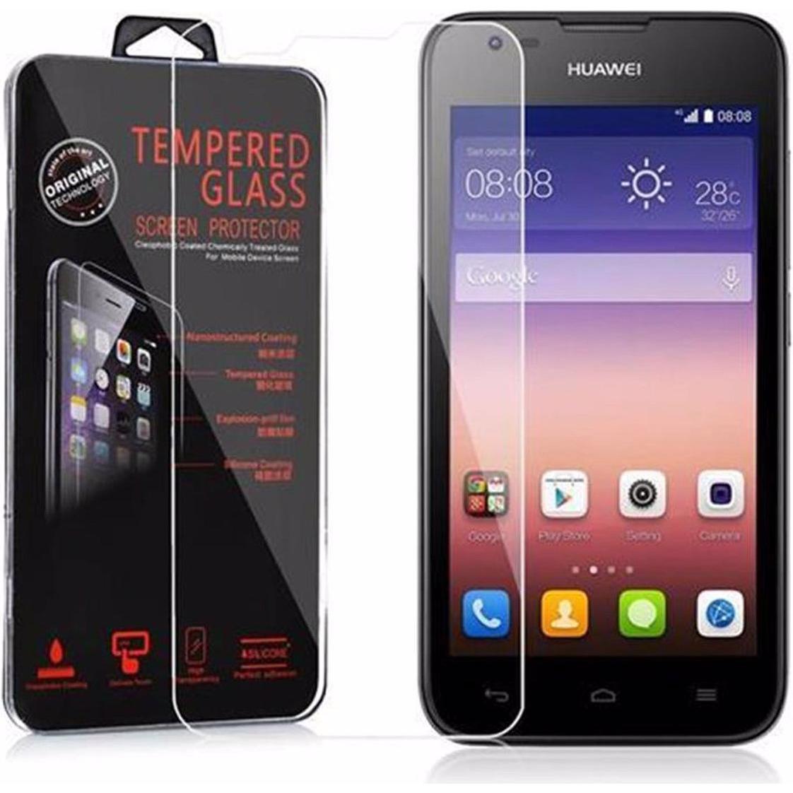 Cadorabo Displayschutzglas (1 Stück, Huawei Ascend Y550), Smartphone Schutzfolie, Transparent