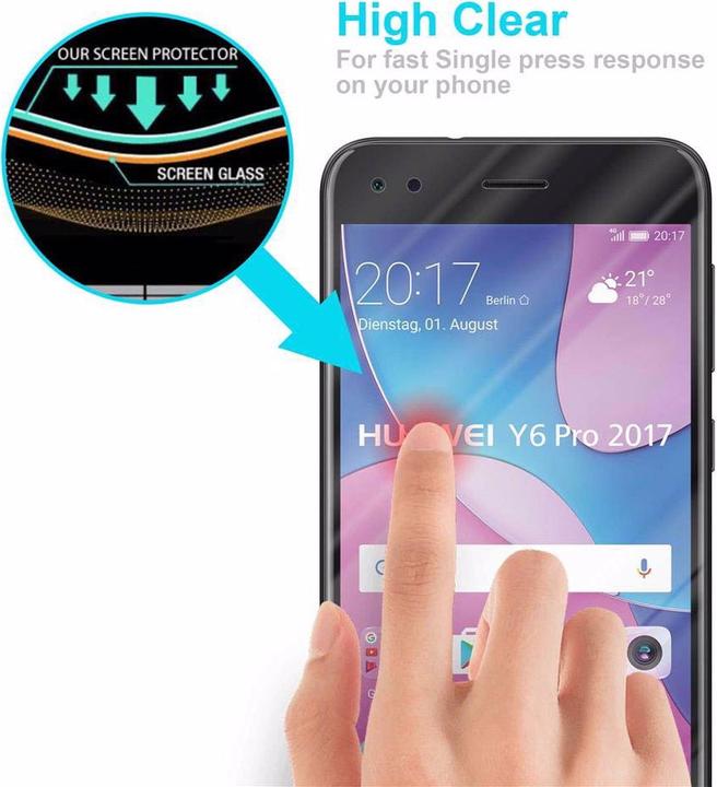 Image du produit Cadorabo Verre de protection d'écran (1 pcs, Huawei Y6 Pro (2017))
