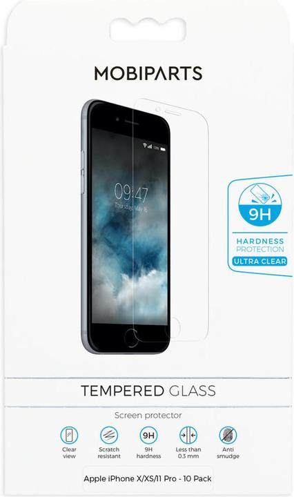 Actual product image Mobiparts Regular Tempered Glass Apple iPhone X/XS/11 Pro - 10 Pack (10 Piece, Apple iPhone XS, Apple iPhone 11 Pro, Apple iPhone X)