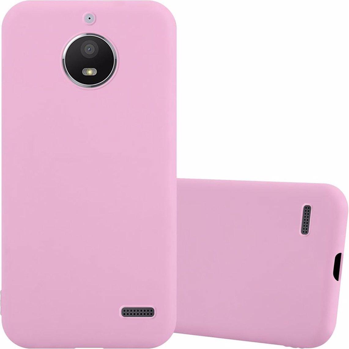 Cadorabo TPU Candy Cover (Motorola Moto E4), Smartphone Hülle, Rosa