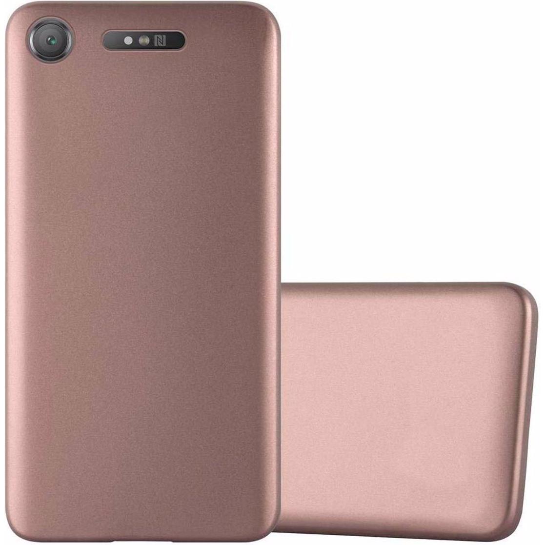 Cadorabo TPU Matt Metallic Cover (Sony Xperia XZ1), Smartphone Hülle, Rosa