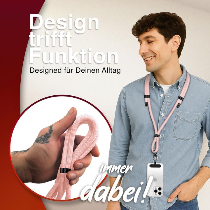 Produktbild Nalia HoldMe Lanyard Handykette - Universal Trageband für Smartphones - Verstellbar, Soft & Elastisch