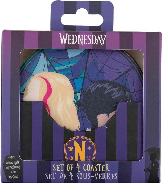 Productafbeelding Cinereplicas Woensdag Onderzetter 4-Pack (4 x, Glazen onderzetter)
