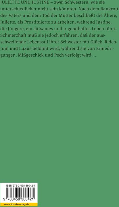 Produktbild Justine oder Die Leiden der Tugend (Deutsch, Marquis de Sade, 2014)