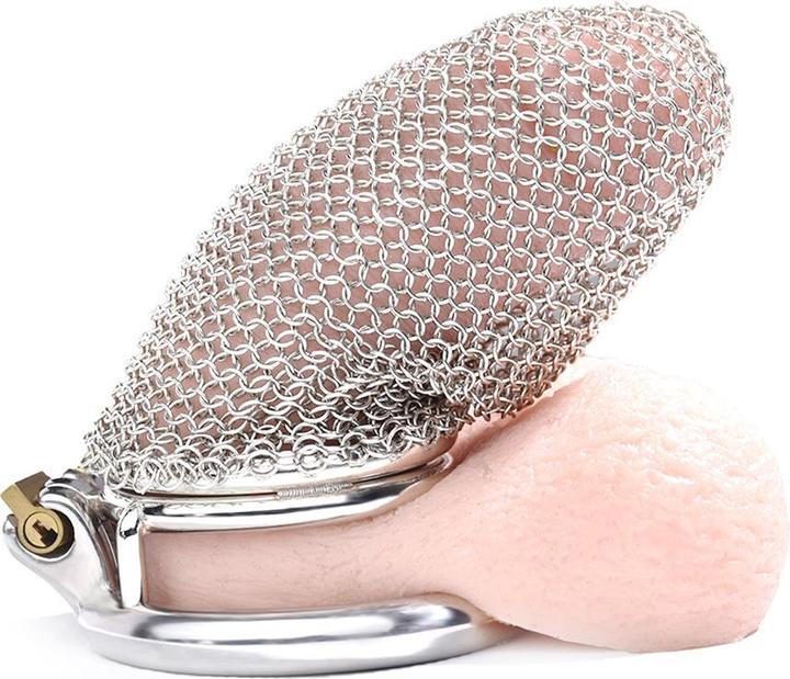 Actual product image Kiotos Steel Mesh Chastity Cage XL