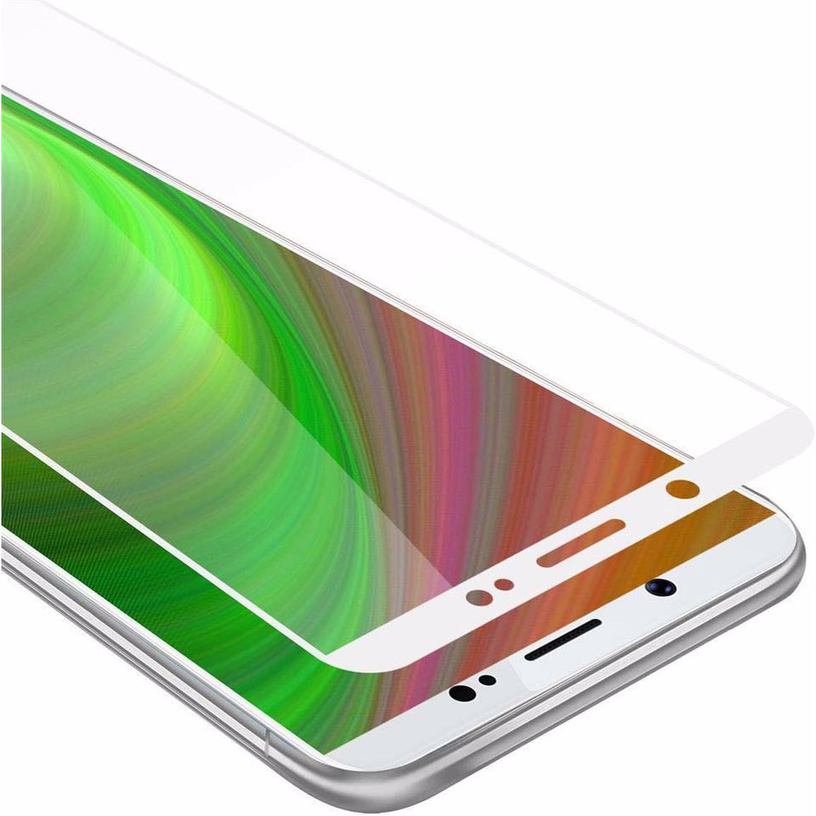 Cadorabo Vollbild Displayschutzglas (1 Stück, Vivo V7 Plus), Smartphone Schutzfolie, Weiss