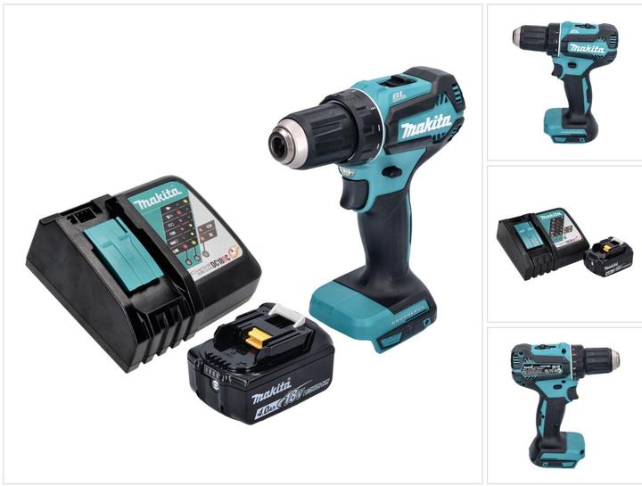 Produktbild Makita DDF 485 RM1 Akku Bohrschrauber 18 V 50 Nm Brushless + 1x Akku 4,0 Ah + Ladegerät