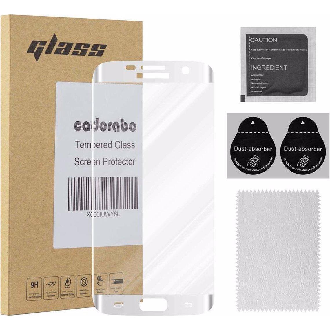 Cadorabo Vollbild Displayschutzglas (1 Stück, Samsung Galaxy S21), Smartphone Schutzfolie, Weiss