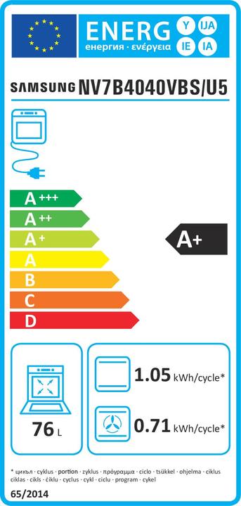 Energie-Label Samsung NV7B4040VBS