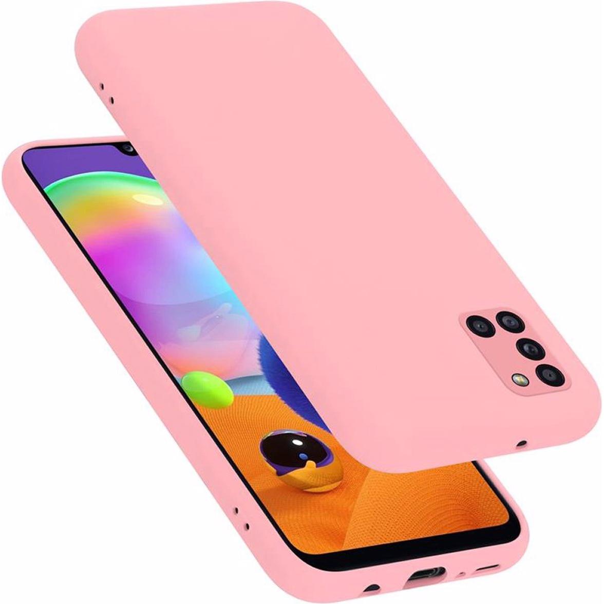 Cadorabo TPU Liquid Silicone Case Cover (Samsung Galaxy A31), Smartphone Hülle, Rosa