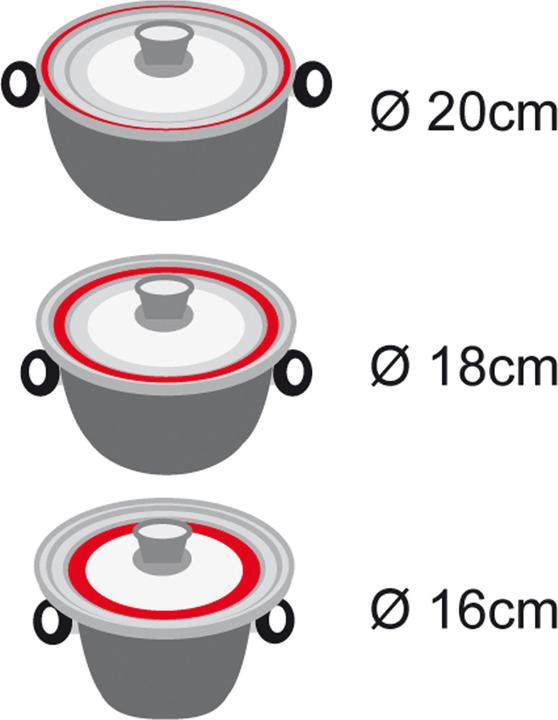 Actual product image Stoneline Universal glass lid 13406 Lid, Diameter 16/18/20 cm, Transparent (20 cm, Glass, Plastic)