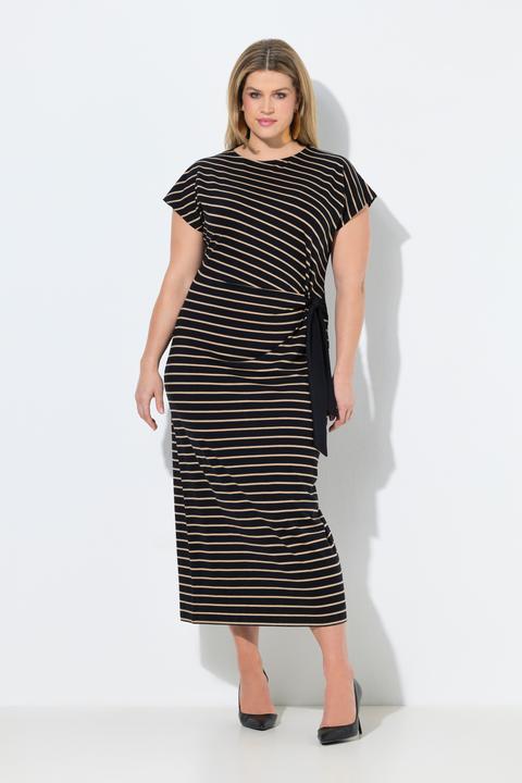 Produktbild Ulla Popken Maxikleid, Ringel, Slim, Rundhals, Halbarm (62)