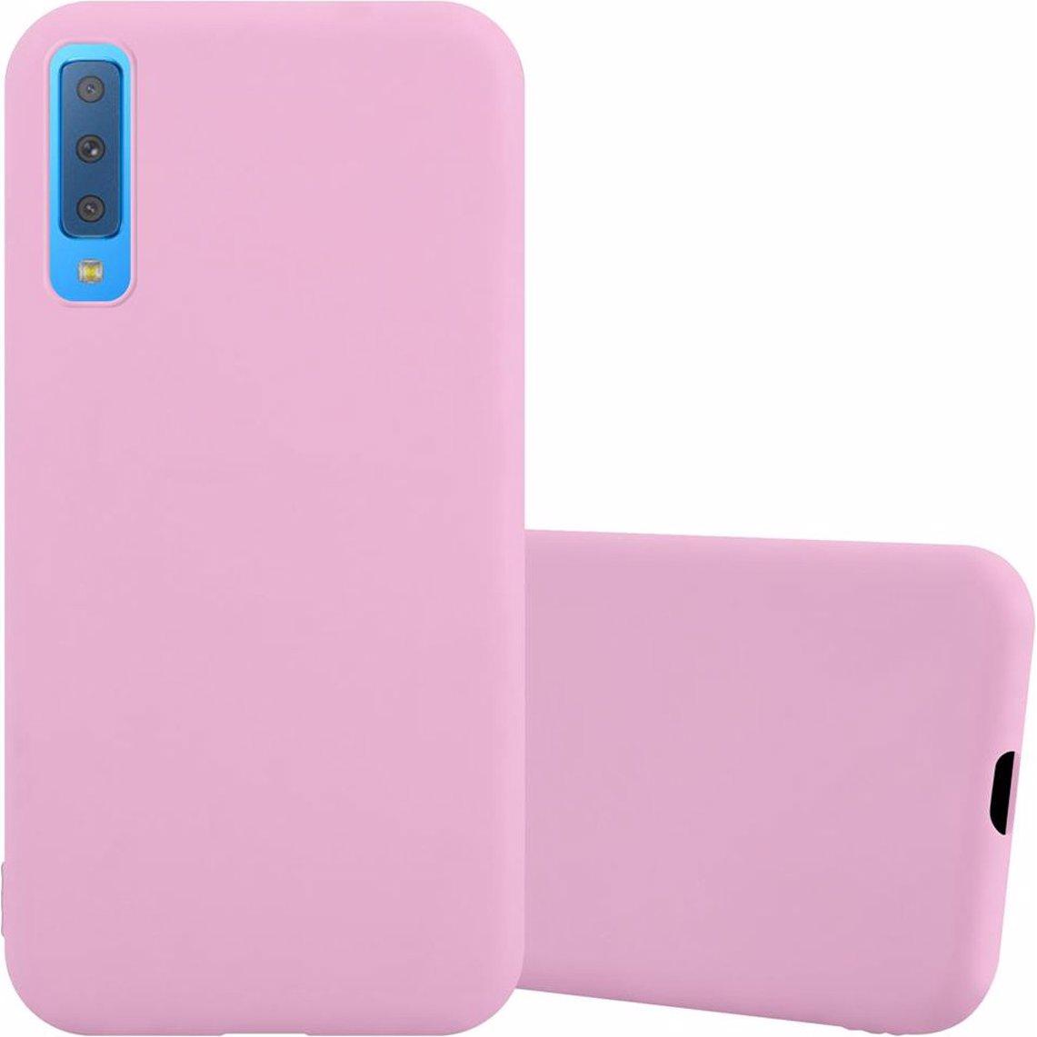 Cadorabo TPU Candy Cover (Samsung Galaxy A7 (2018)), Smartphone Hülle, Rosa