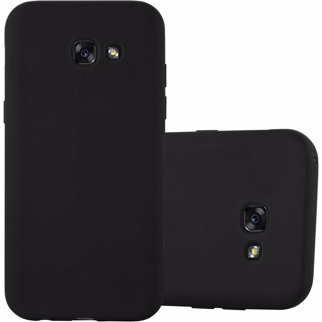 Cadorabo TPU Candy Cover (Samsung Galaxy A7 (2017)), Smartphone Hülle, Schwarz