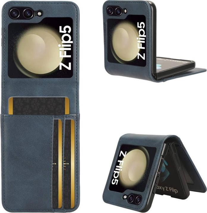 Actual product image Cover-Discount Galaxy Z Flip5 - Case Cover with card slots blue (Samsung Galaxy Z Flip5)