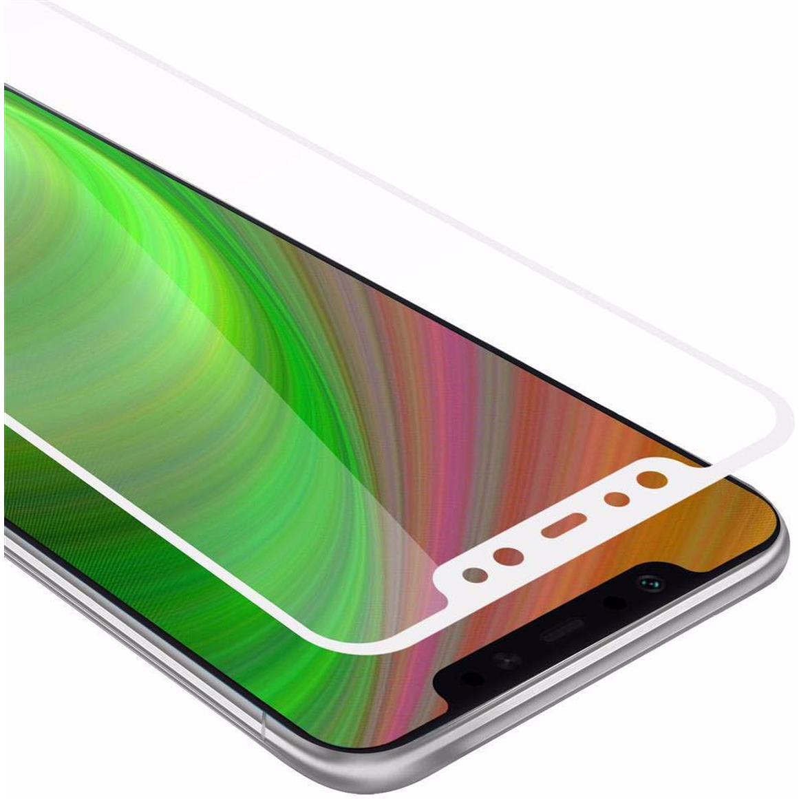 Cadorabo Vollbild Displayschutzglas (1 Stück, Xiaomi Mi 8), Smartphone Schutzfolie, Weiss