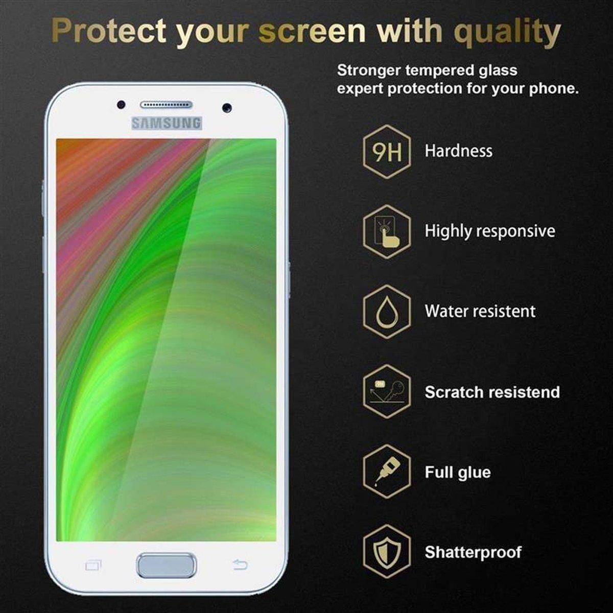 Thumbnail - Cadorabo Vollbild Displayschutzglas (1 Stück, Samsung Galaxy A7 (2017)), Smartphone Schutzfolie, Weiss
