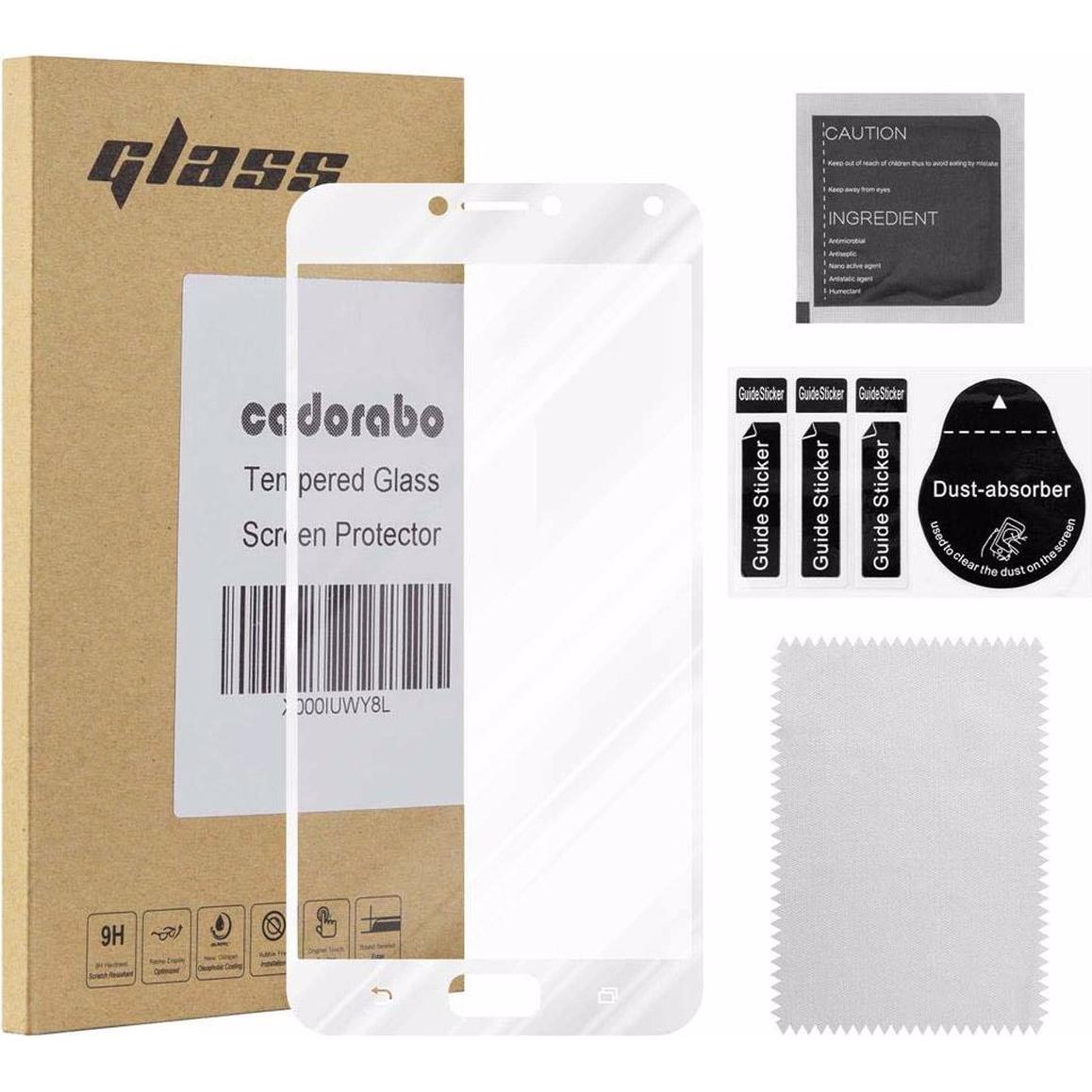 Cadorabo Vollbild Displayschutzglas (1 Stück, Asus Zenfone 4 Max), Smartphone Schutzfolie, Weiss