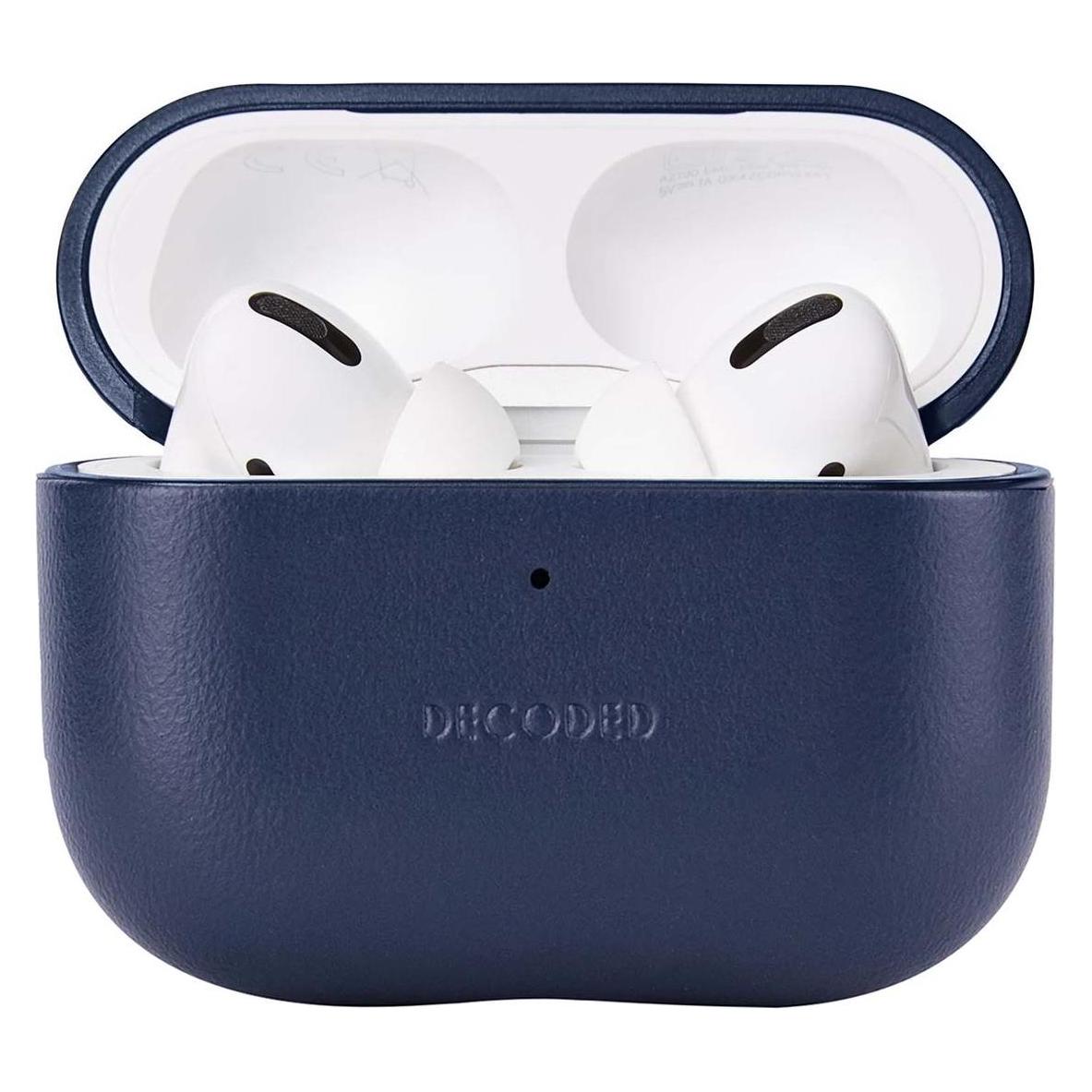 Decoded Leather Case Apple Airpods Pro 3 (Ladecase Hülle), Kopfhörertasche + Schutzhülle, Blau