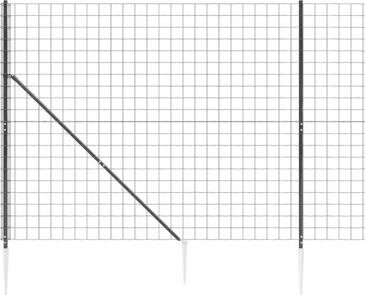 Immagine prodotto vidaXL Maschendrahtzaun mit Bodenhülsen Anthrazit 2,2x10 m