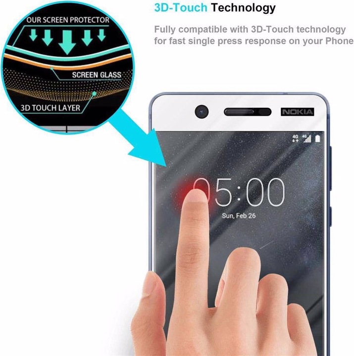Actual product image Cadorabo Full screen display protection glass (1 Piece, Huawei Y5 (2017))